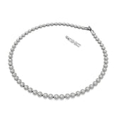 Una Angelic Tennis necklace, Round cut, Long, White, Ruthenium plated